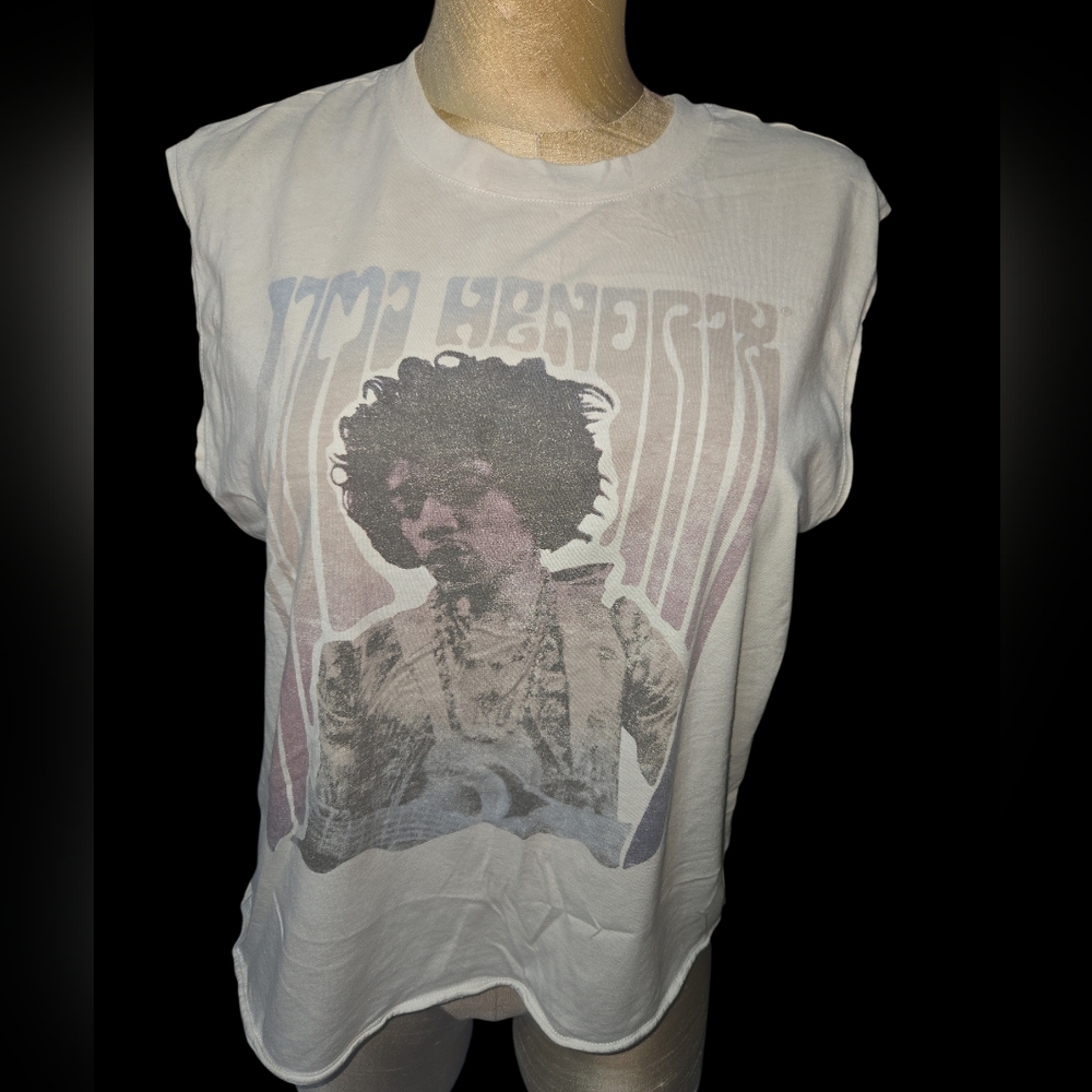 Women's White Jimi Hendrix Tshirt Woodstock 70s Vibe 60s Vibe